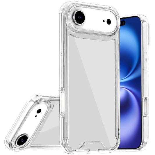 iPhone 17 Air Colored Shockproof Transparent Hard PC TPU Hybrid Case Cover - Clear/Clear (1103209) (MSRP $49.99)