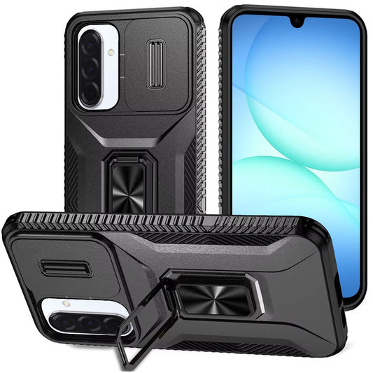Samsung A17 5G / A16 5G Complete Magnetic Metal Ring Stand Camera Protection Hybrid - Black (1107551) (MSRP 49.99)