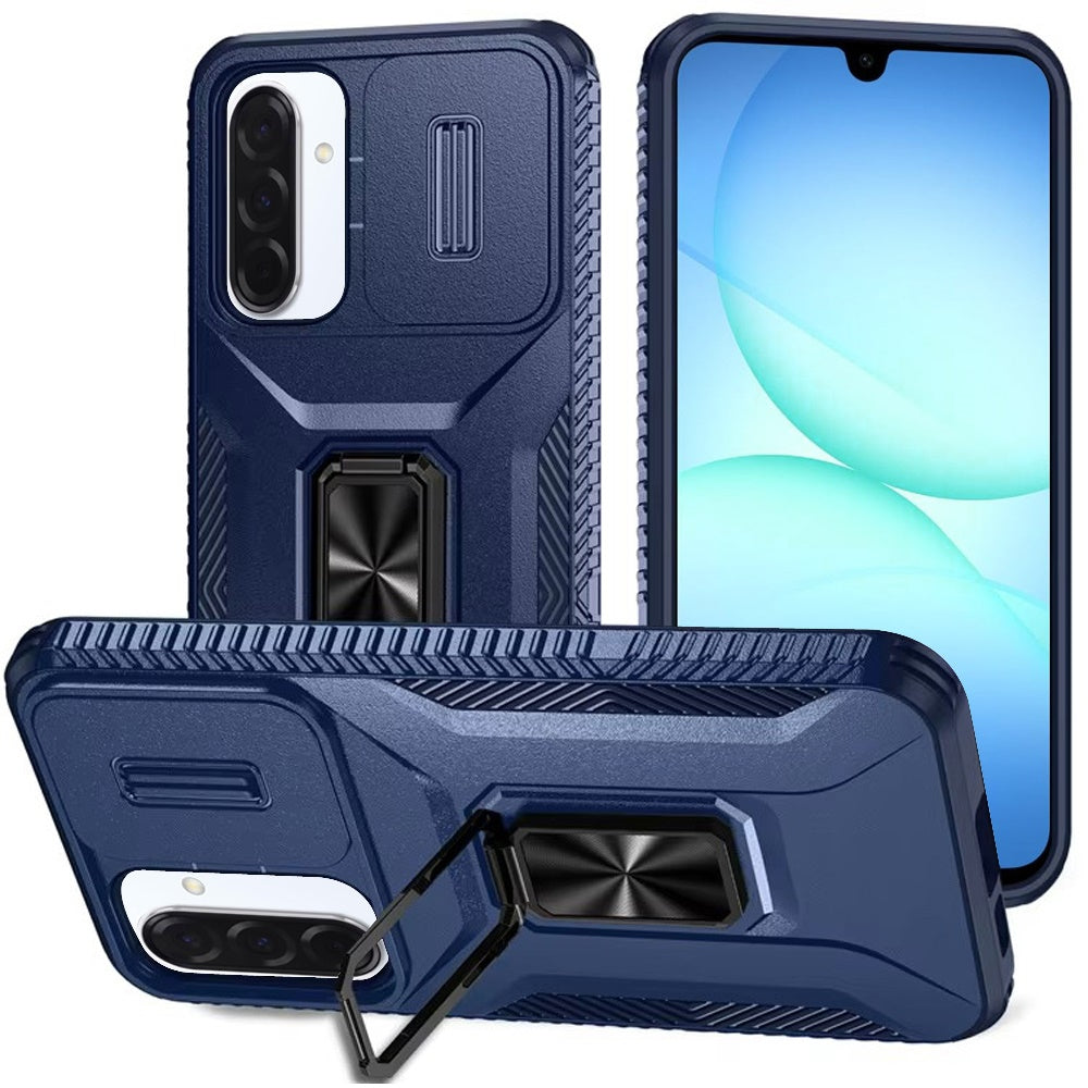 Samsung A17 5G / A16 5G Complete Magnetic Metal Ring Stand Camera Protection Hybrid - Blue (1107552) (MSRP 49.99)