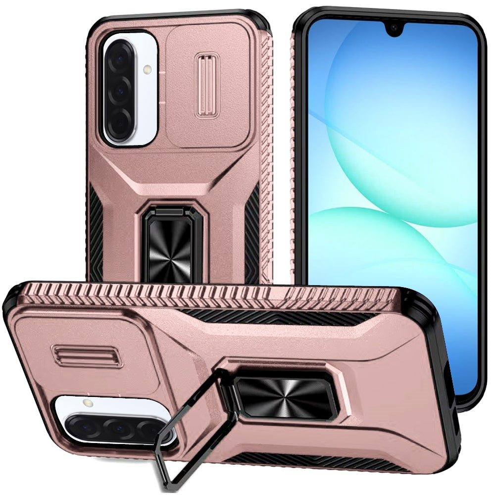 Samsung A17 5G / A16 5G Complete Magnetic Metal Ring Stand Camera Protection Hybrid - Rose Gold (1107553) (MSRP 49.99)
