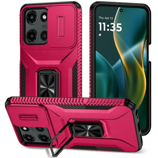 Moto G Stylus 5G 2025 Complete Magnetic Metal Ring Stand Camera Protection Hybrid - Hot Pink  (1102841)
