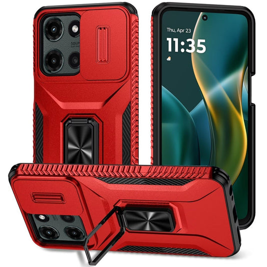 Moto G Stylus 5G 2025 Complete Magnetic Metal Ring Stand Camera Protection Hybrid - Red  (1102842)