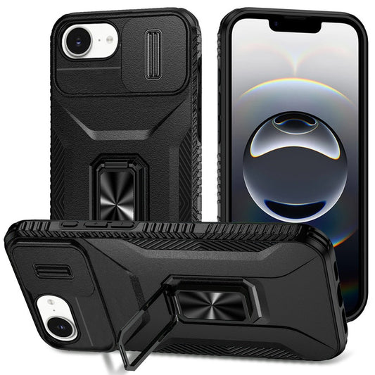 iPhone 17E / 16E / SE4 Complete Magnetic Metal Ring Stand Camera Protection Hybrid - Black ( 1107765) (MSRP $49.99)