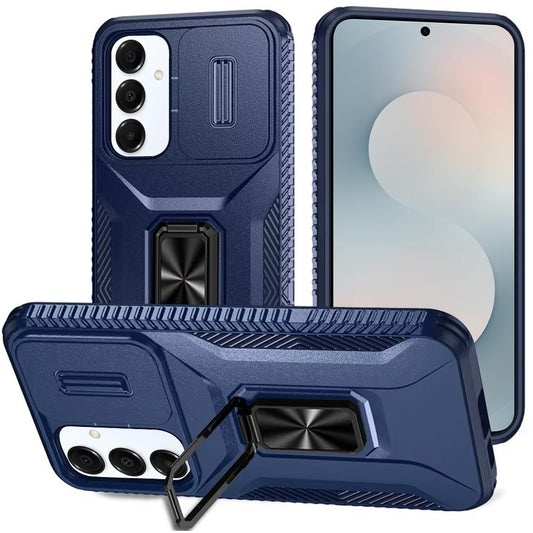 Samsung s25 FE Complete Magnetic Metal Ring Stand Camera Protection Hybrid - Blue ( 1103585) (MSRP $39.99)