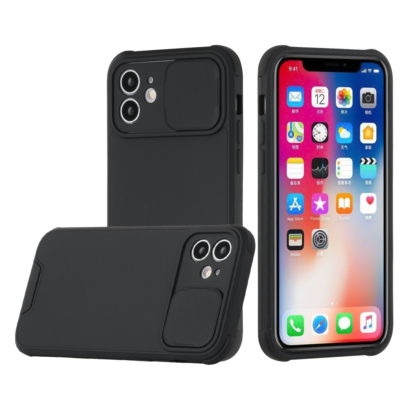 Apple iPhone 13 Pro Heavy Duty Camera Protection Shockproof Hybrid Case Cover - Black (1102765)