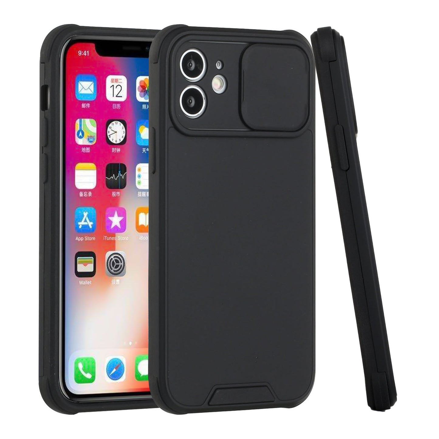 Apple iPhone 13 Pro Heavy Duty Camera Protection Shockproof Hybrid Case Cover - Black (1102765)