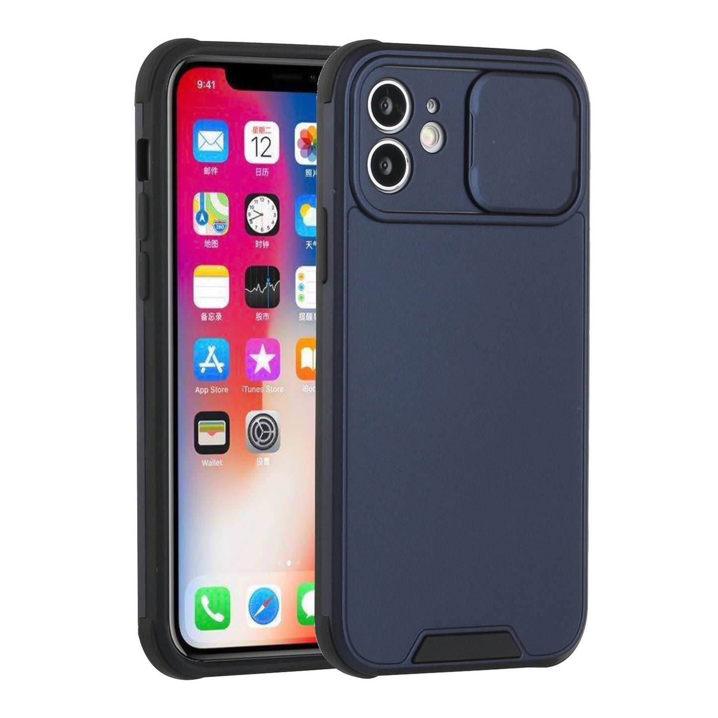 Apple iPhone 13 Pro Heavy Duty Camera Protection Shockproof Hybrid Case Cover - Blue (1102766)