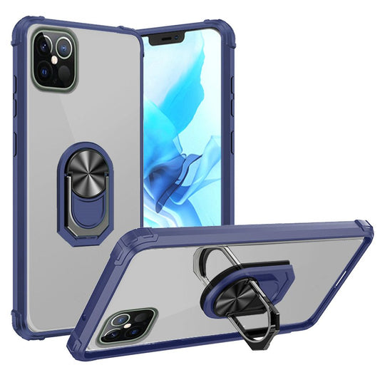 Apple iPhone 13 Mini 5.4 Transparent Magnetic Ring Kickstand Case Cover - Clear/Blue (1102142)