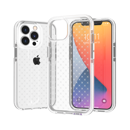 Apple iPhone 13 Pro CROSS Design Ultra Thick 3.0mm Transparent ShockProof Hybrid Case Cover - White (1102775)