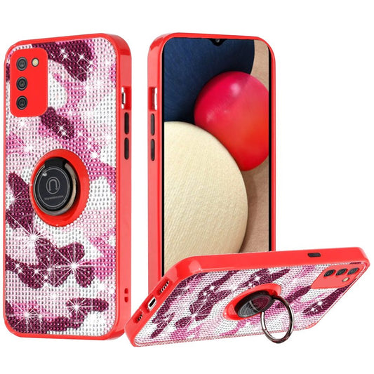 Samsung A02s Crystal Diamond Bling Magnetic Ring Stand Case Cover - CAMO B (1101402)