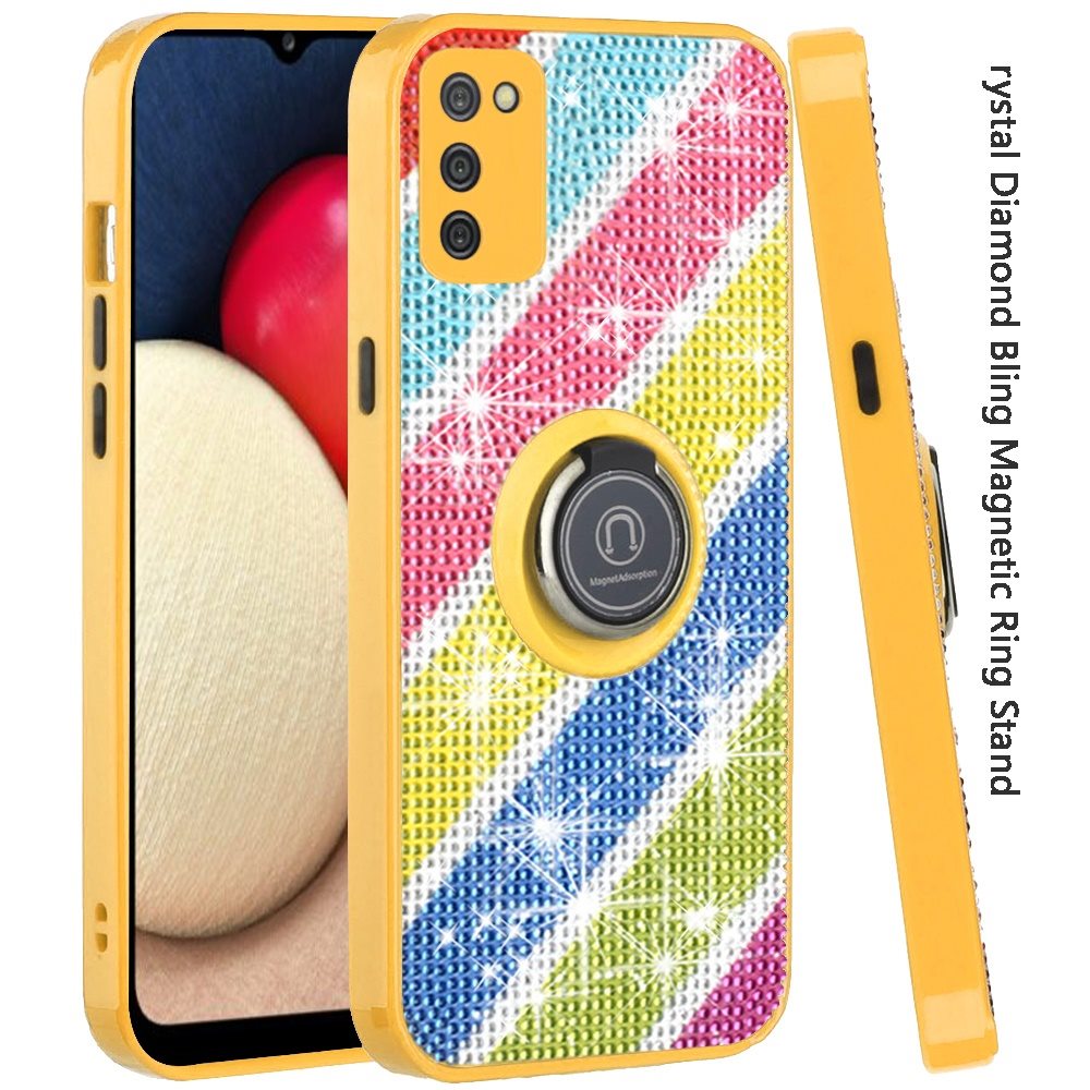 Samsung A52 5G Crystal Diamond Bling Magnetic Ring Stand Case Cover - Colorful  (1101577)