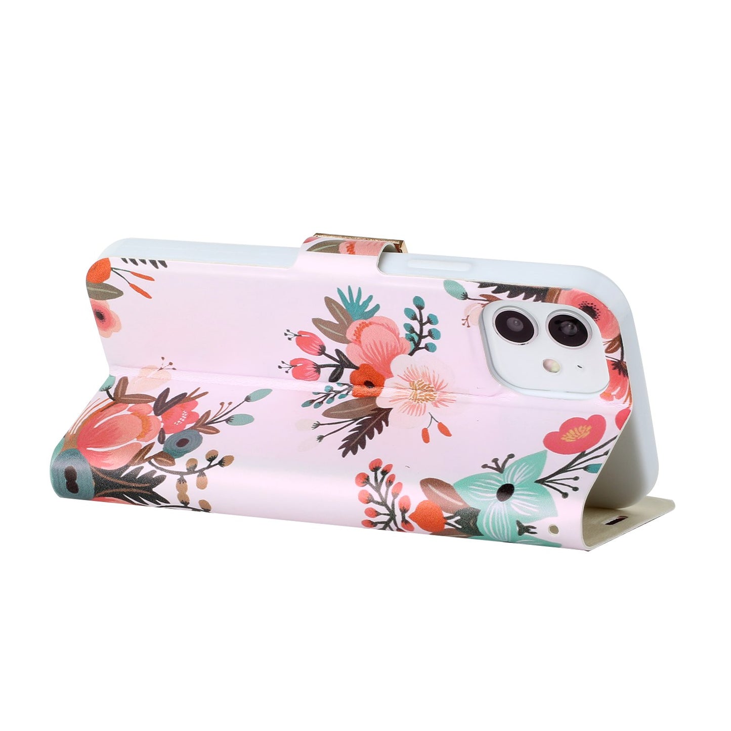 Samsung A23 5G Diamond Bling Vegan Leather Wallet Design Cover Case - Floral B (1105094)