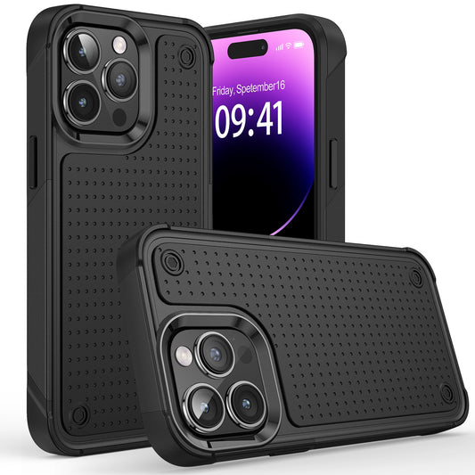 iPhone 15 Pro Max DOT Thick Beautiful Hybrid Case Cover - Black/Black (1106176)