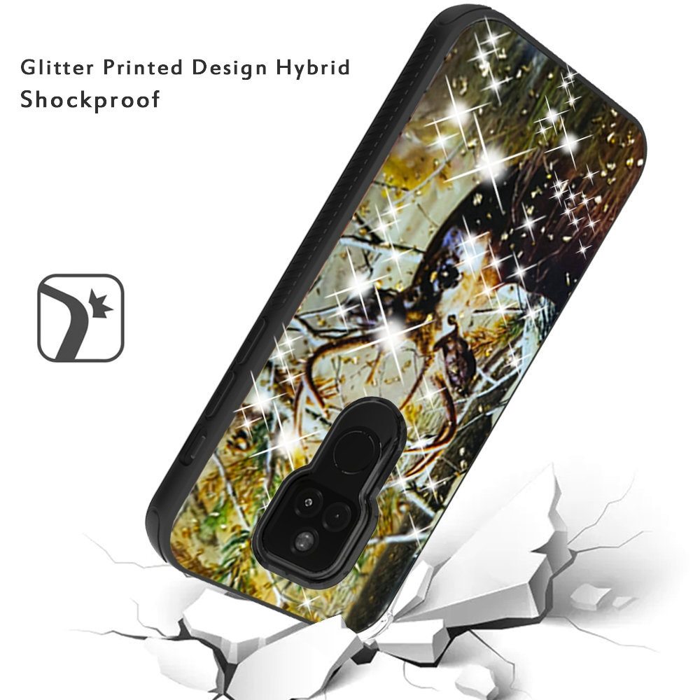 MOTO G PLAY (2021) Glitter Printed Design Hybrid Cover Case - Deer Hunter (1100818)