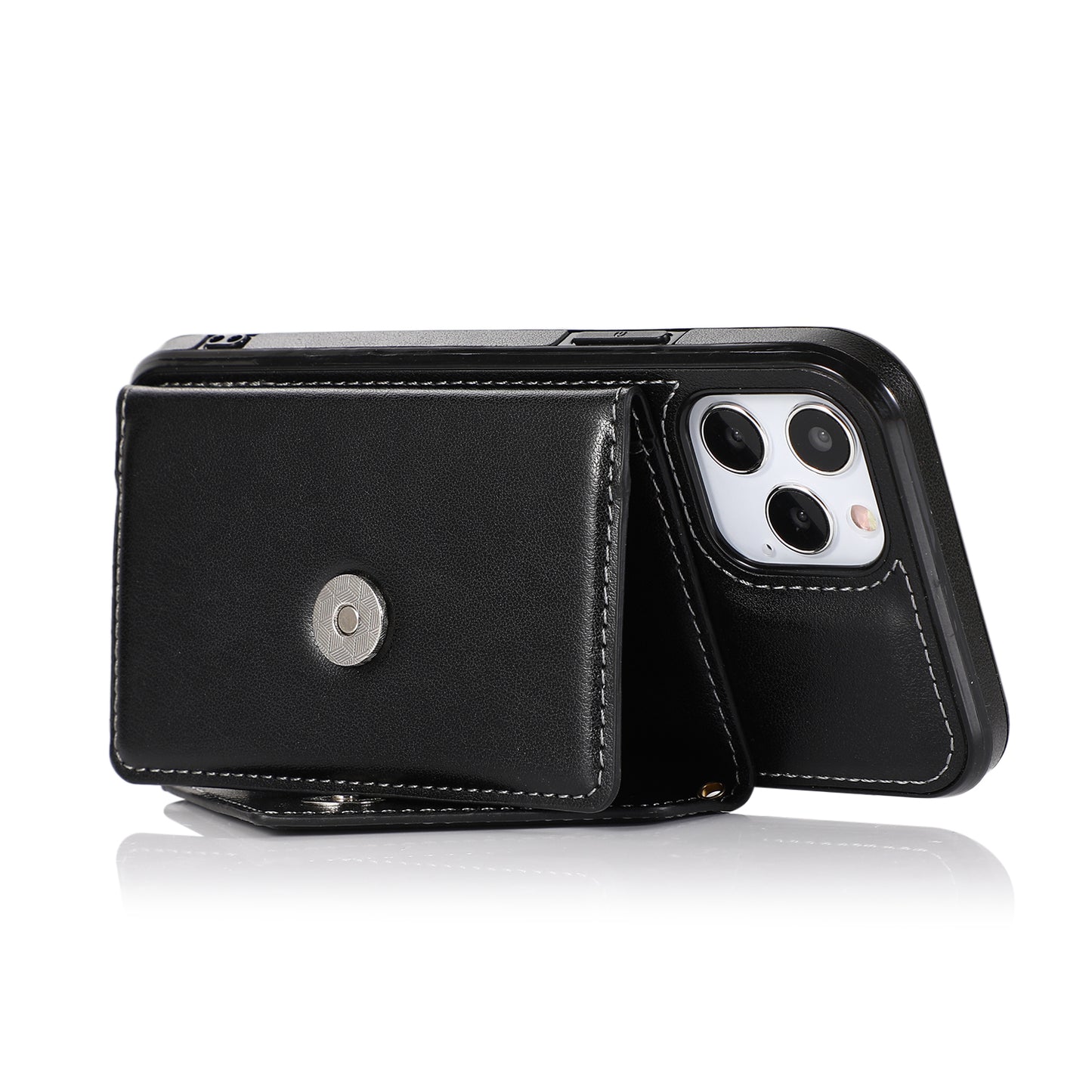 Moto G Play 2021 ELEGANT Wallet Case ID Money Holder Case Cover - Black (1101377)