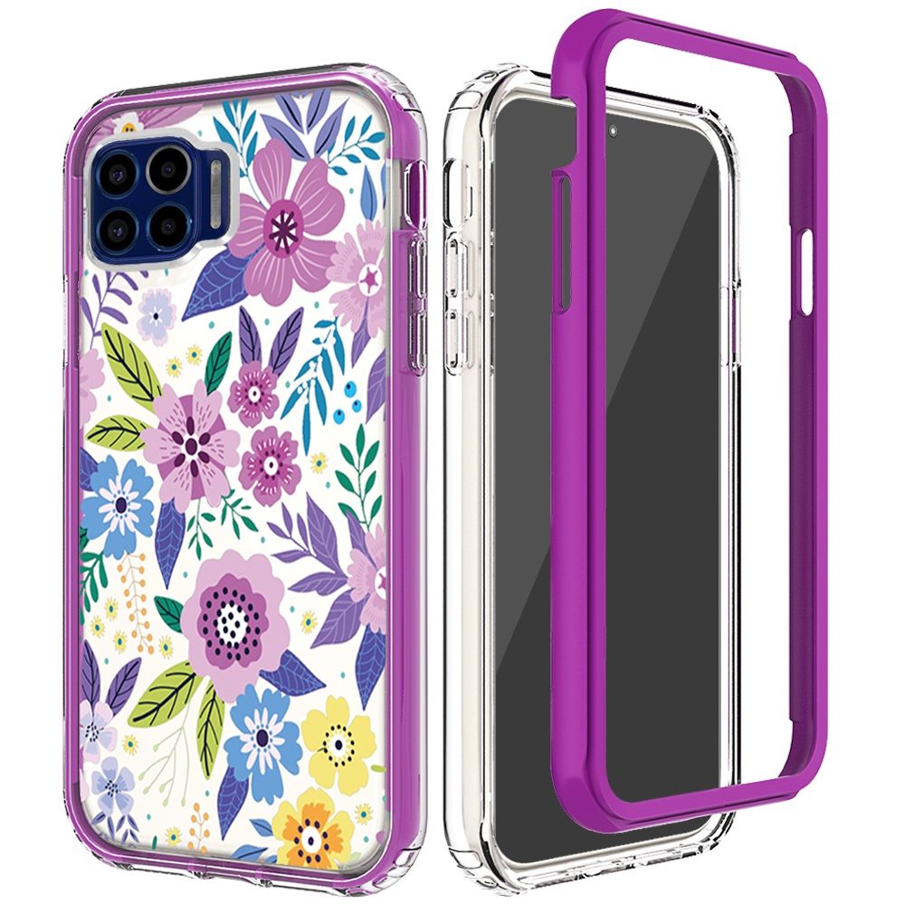 Moto One 5G 6.7 Essence Beautiful Design Hybrid Shockproof Case Cover - Flowers (1101873)