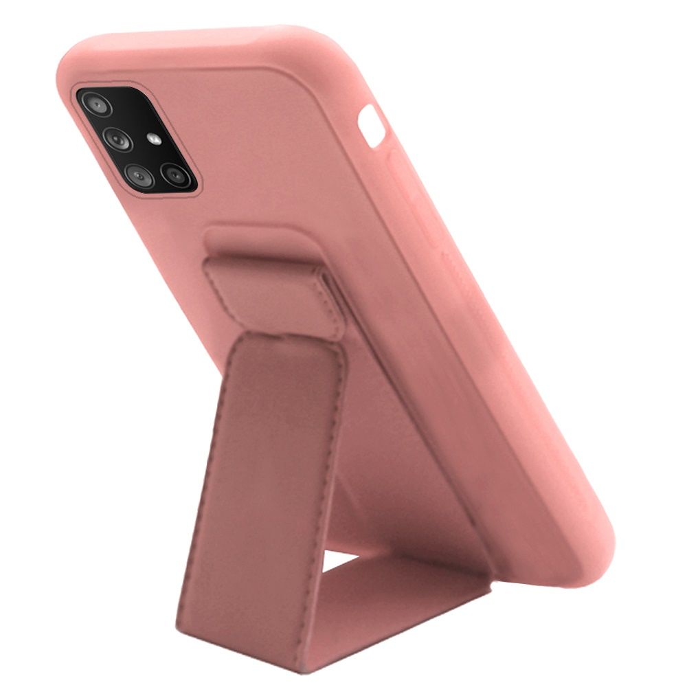 Galaxy A51 5G Foldable Magnetic Kickstand Vegan Case Cover - Light Pink (10989)