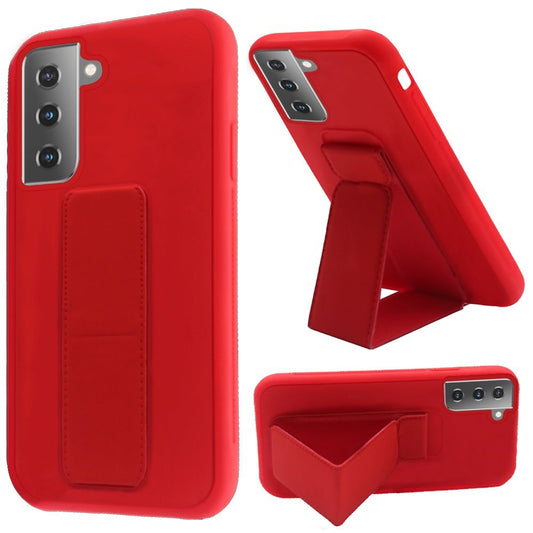 Samsung Galaxy S21 FE Foldable Magnetic Kickstand Vegan Case Cover - Red (1103297)
