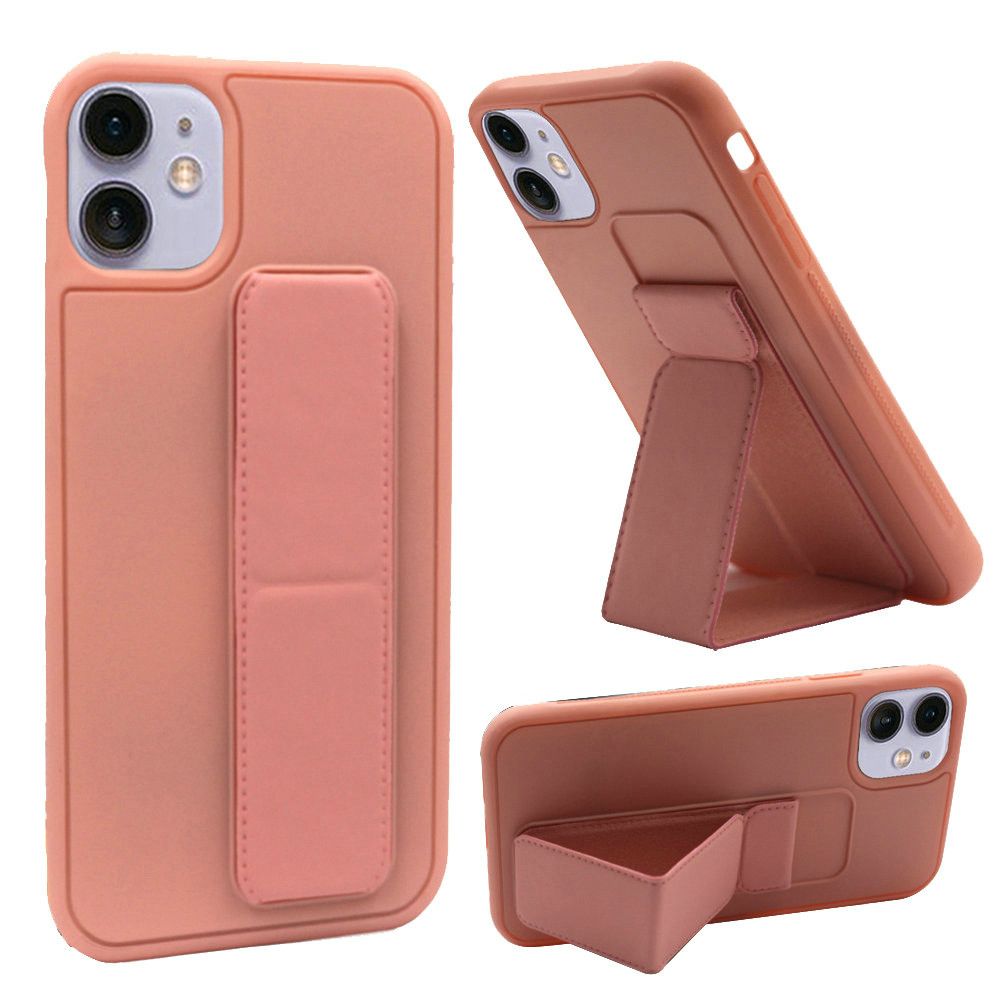 Apple iPhone 12 Mini 5.4 Foldable Magnetic Kickstand Vegan Case Cover - Light Pink (110278)