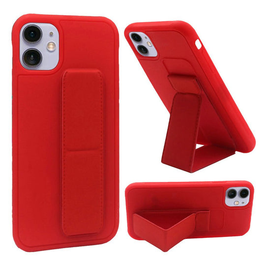 Apple iPhone 12 Mini 5.4 Foldable Magnetic Kickstand Vegan Case Cover - Red (110279)