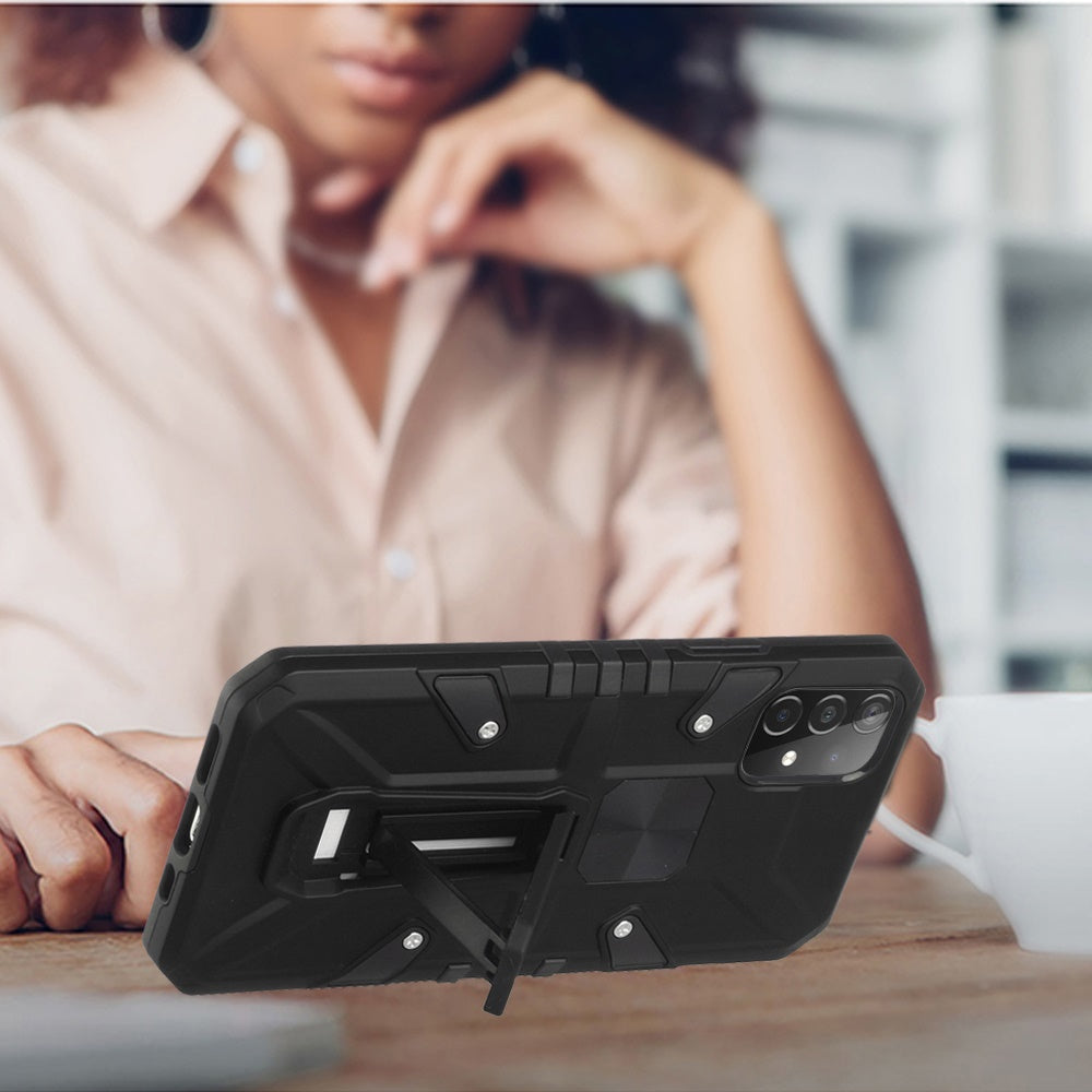 Samsung Galaxy A52 5G Force Magnetic Tough Kickstand Hybrid Case Cover - Black (1103385)