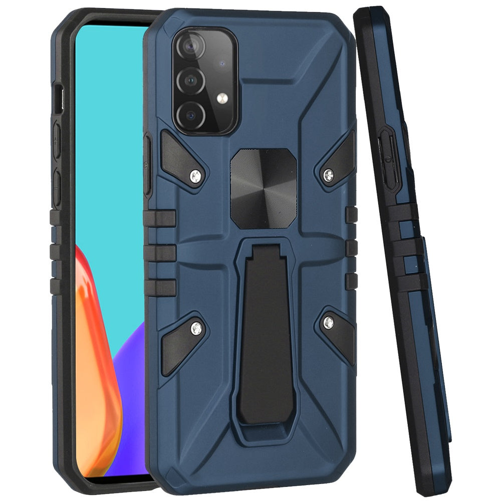 Samsung Galaxy A52 5G Force Magnetic Tough Kickstand Hybrid Case Cover - Blue (1103386)