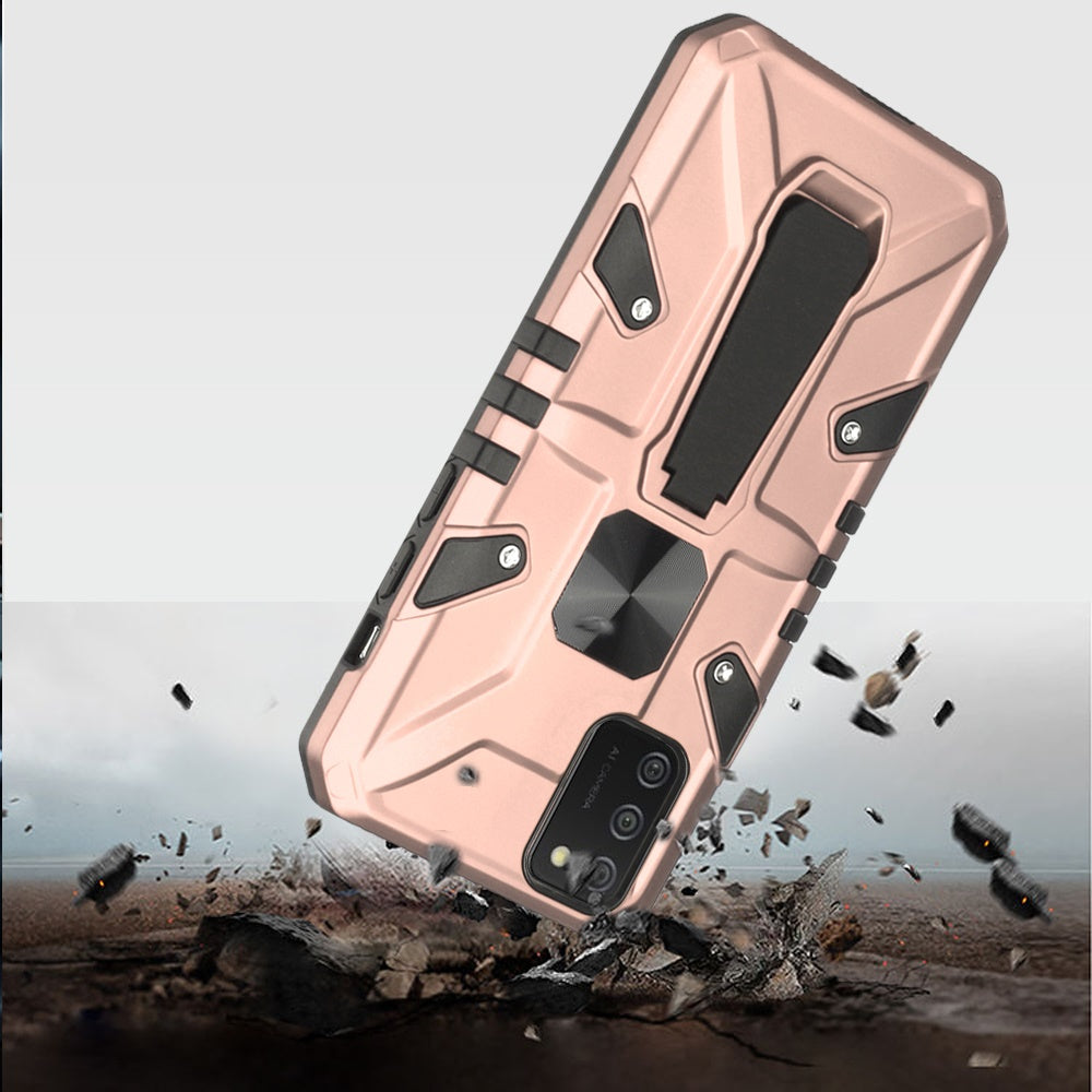 Samsung A02s Force Magnetic Tough Kickstand Hybrid Case Cover - Rose Gold (1100921)