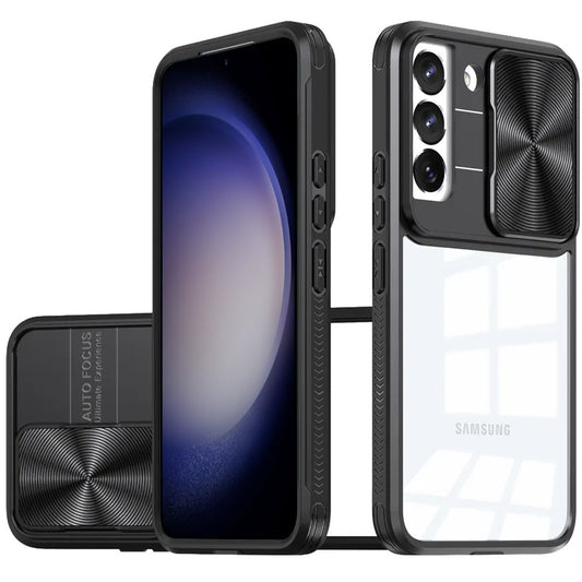 Samsung s23 FE 5G Fusion Transparent Clear Hybrid Case Cover - Black (1106618)