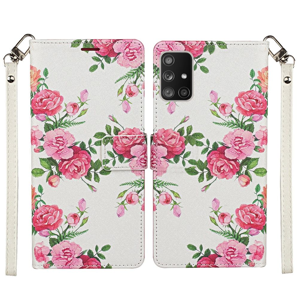 Galaxy A51 5G Vegan Design Wallet ID Card Case Cover - Roses Bouquet (10991)