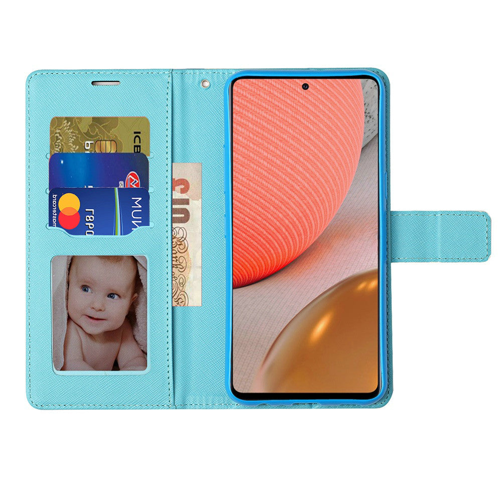 Moto G Power 2021 Vegan Design Wallet ID Card Case Cover - Live Life (1100657)