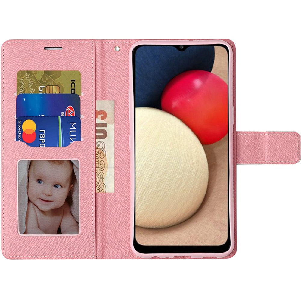 Samsung A02s Vegan Design Wallet ID Card Case Cover - Flamingo (1100938)
