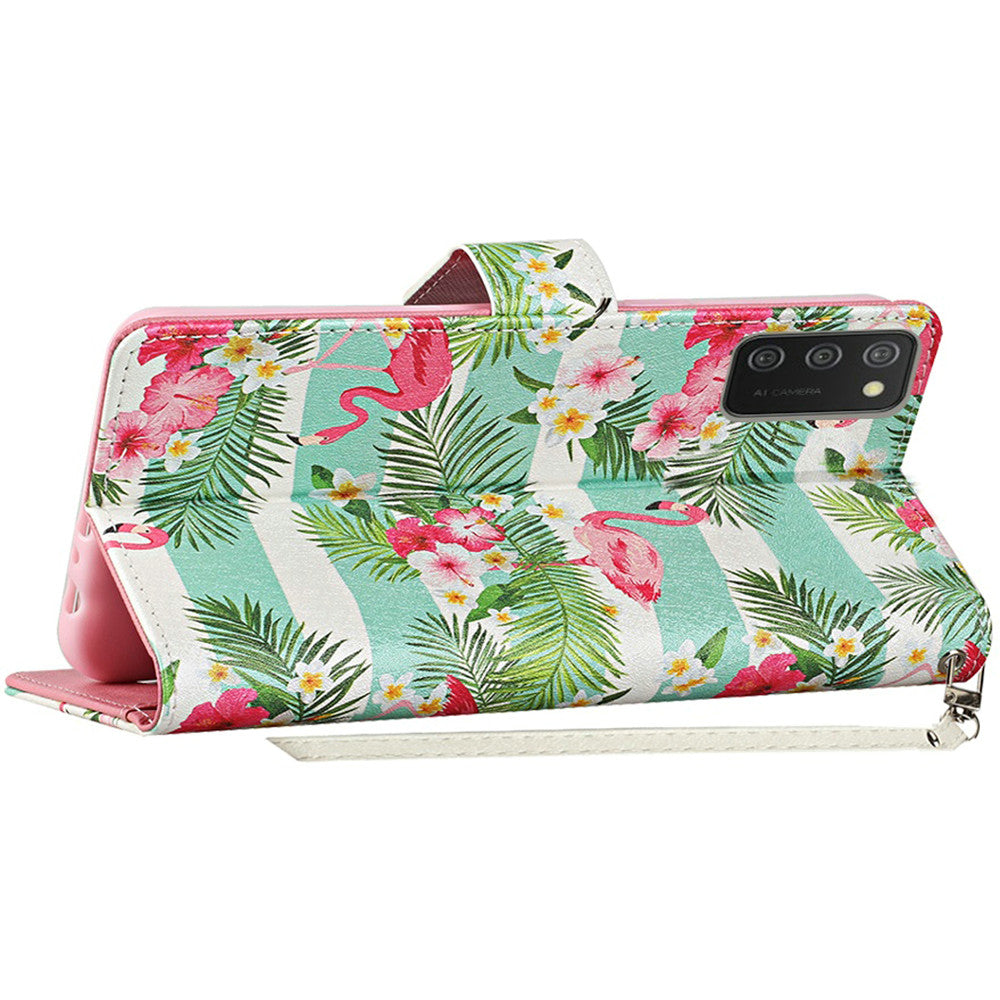 Samsung A02s Vegan Design Wallet ID Card Case Cover - Flamingo (1100938)