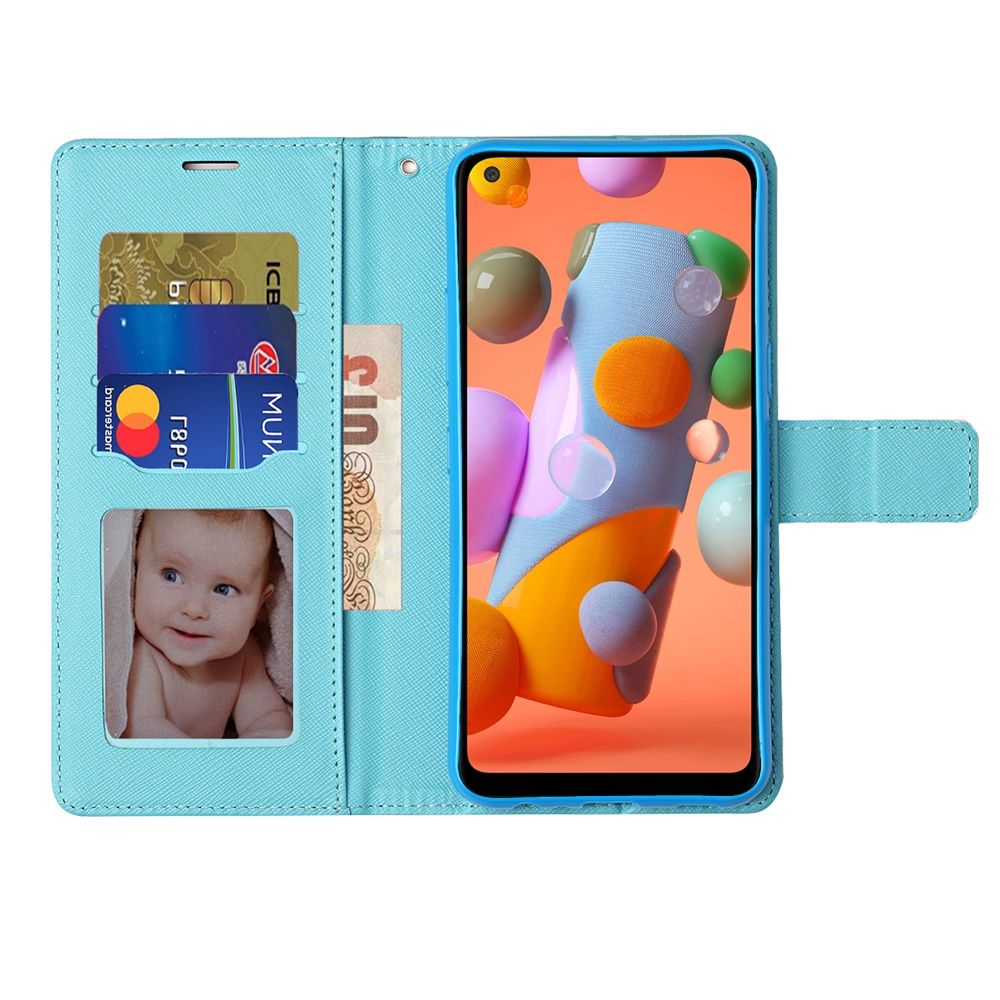 Samsung Galaxy A11 Vegan Design Wallet ID Card Case Cover - Live Life (110088)