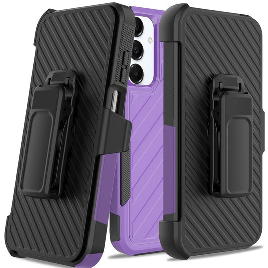 Samsung A16 5G Noble lined shockproof dual layer hybrid with Holster - Dark Purple/Black (1102490)