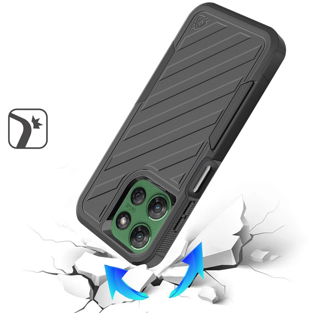Motorola Moto G Power 5G 2025 Noble lined shockproof dual layer hybrid - Black/Black (1102641)