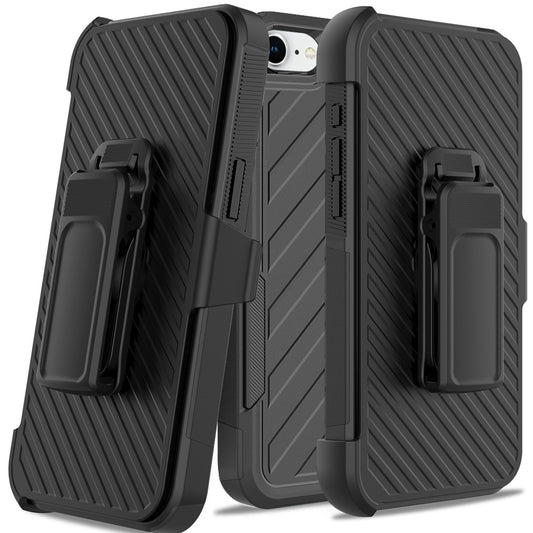 iPhone 17E / 16E / SE4 Noble lined shockproof dual layer hybrid with Holster - Black/Black ( 1107774) (MSRP $59.99)