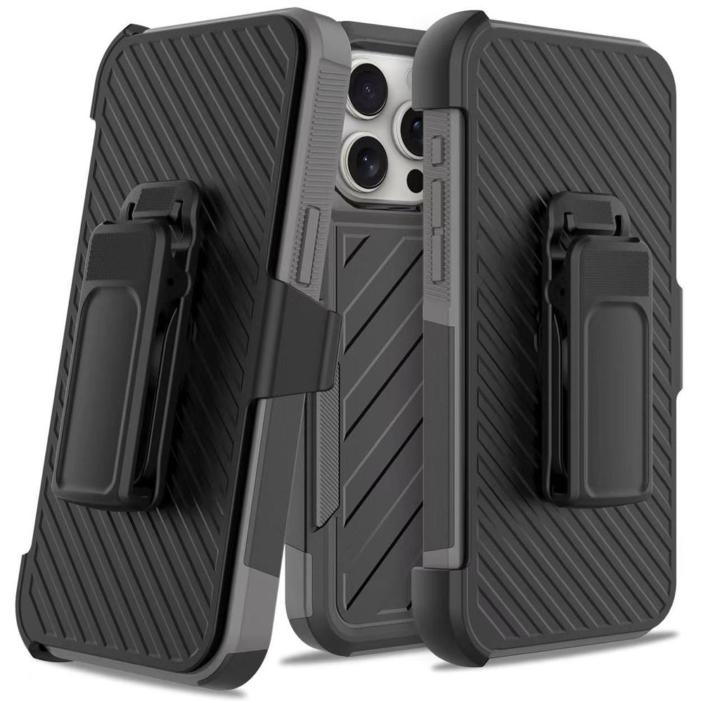 iPhone 12/12 PRO Noble lined shockproof dual layer hybrid - Black/Grey (1107526)