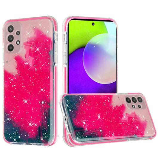 Samsung Galaxy A52 5G HOLI Colorful Epoxy Glitter Hybrid TPU Case Cover - Hot Pink (1101509)