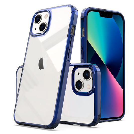 Apple iPhone 13 Pro Max High Quality Premium Ultra Thin Transparent Fused Hybrid Case Cover - Trans Blue (1102758)