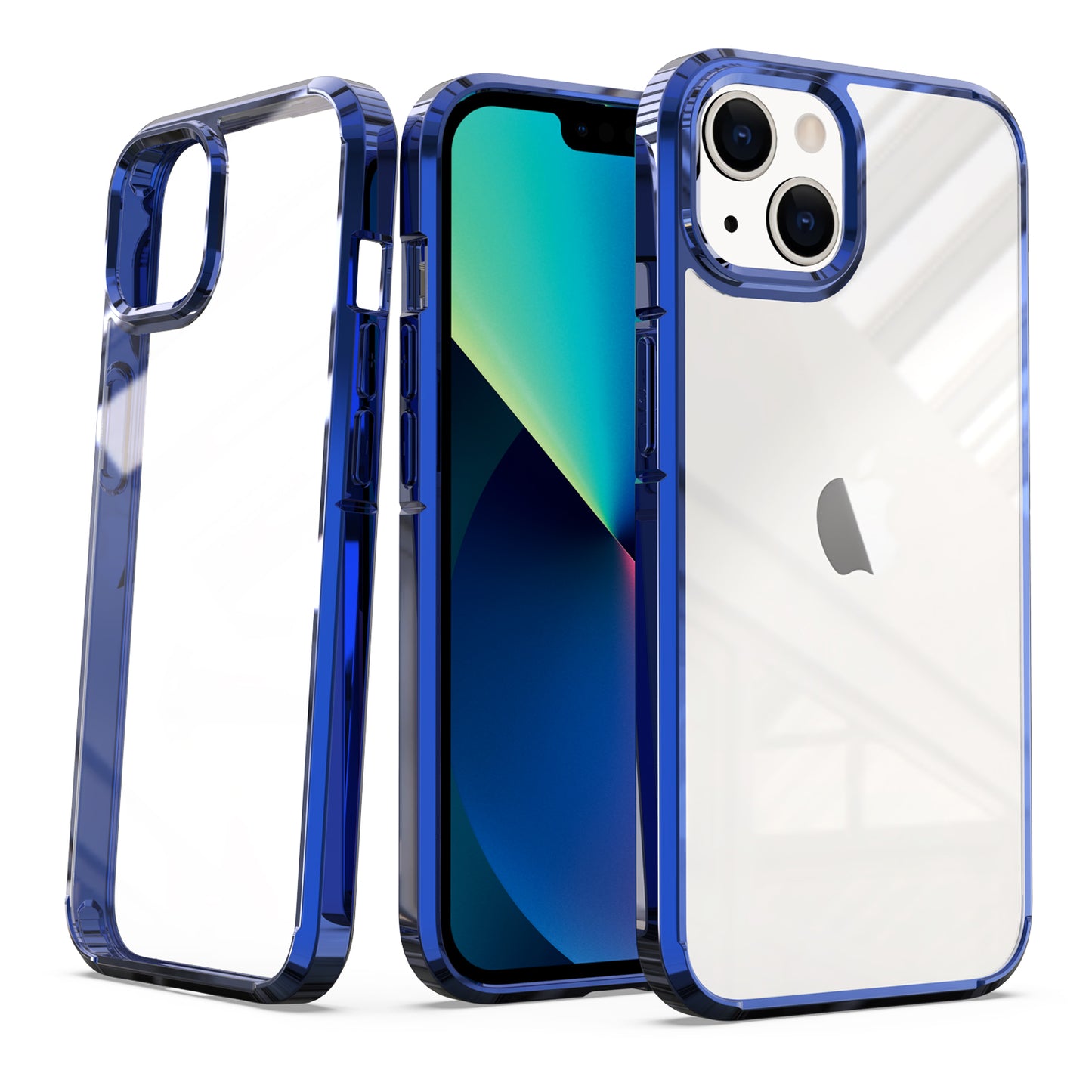 Apple iPhone 13 Pro Max High Quality Premium Ultra Thin Transparent Fused Hybrid Case Cover - Trans Blue (1102758)