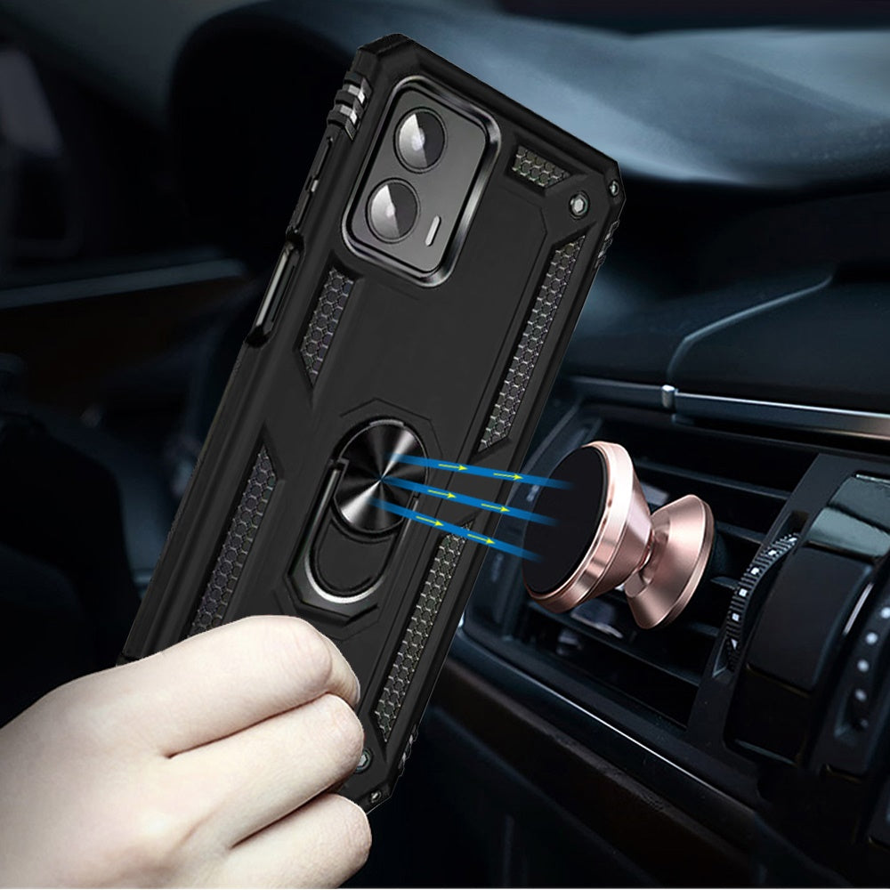 Motorola MOTO G 5G 2023 Holster Magnetic Ringstand Clip Cover Case - Black (1105838)