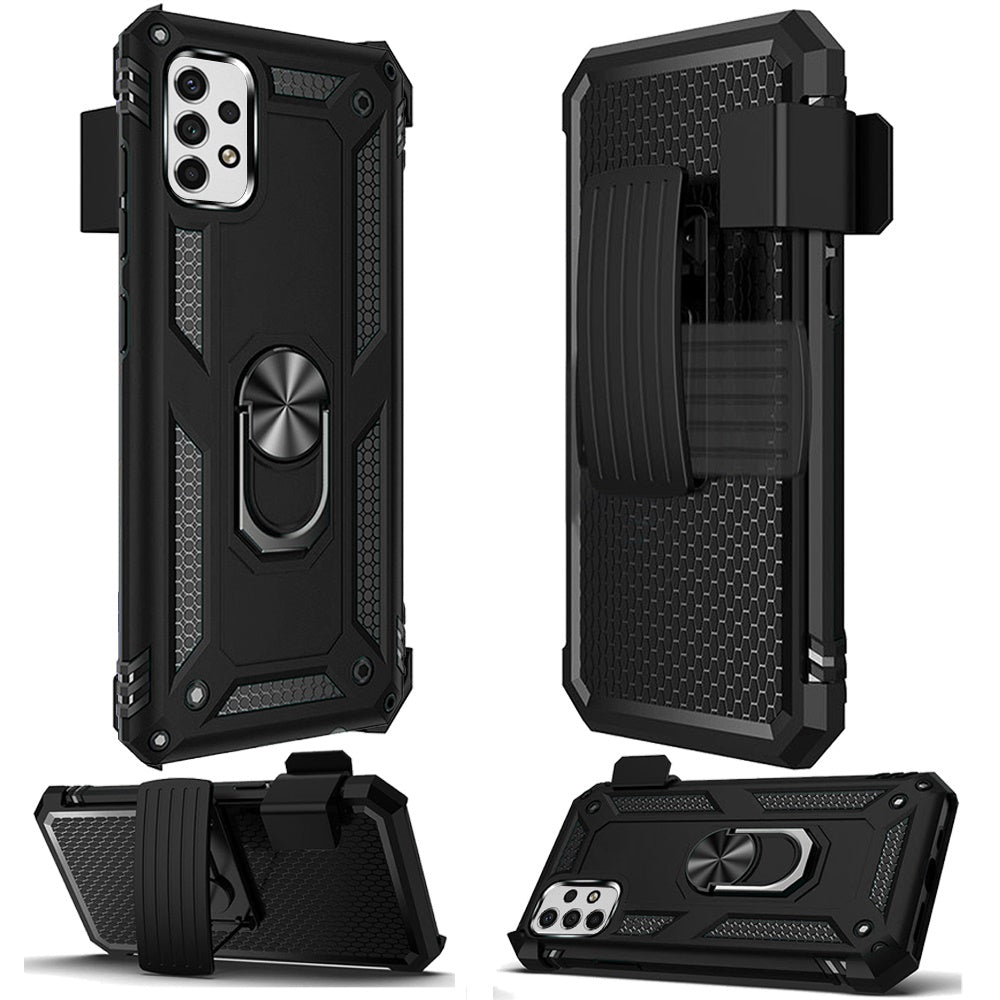 Samsung A23 5G  Holster Magnetic Ringstand Clip Cover Case - Black (1104809)
