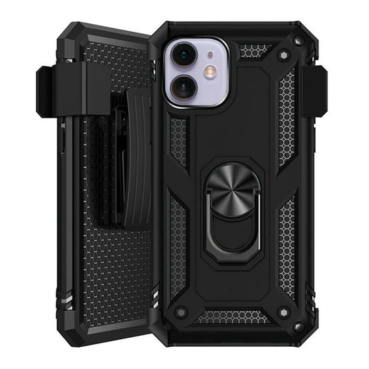 Apple iPhone 11 (XI6.1) Holster Magnetic Ringstand Clip Cover Case - Black (1107070)