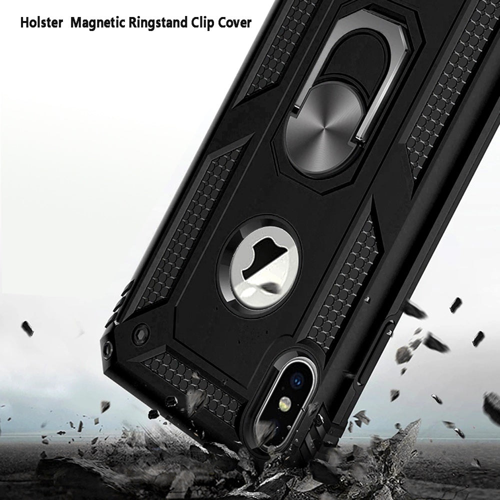 Apple iPhone 13 Pro 6.1 Holster Magnetic Ringstand Clip Cover Case - Black (1101993)