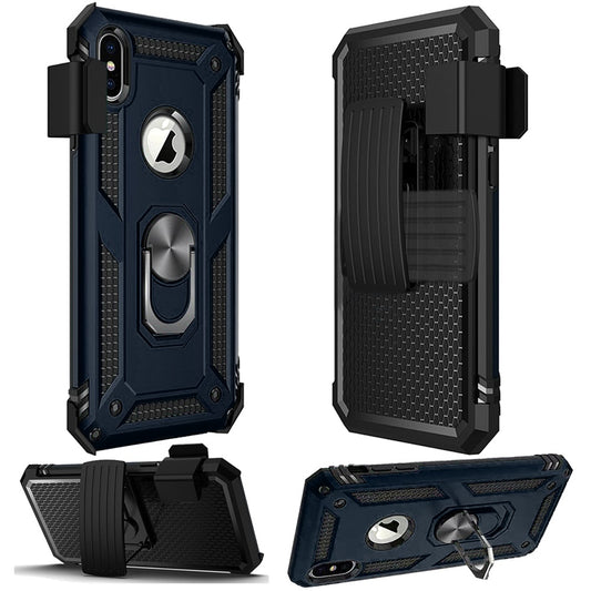 Apple iPhone 13 Pro 6.1 Holster Magnetic Ringstand Clip Cover Case - Blue (1101994)