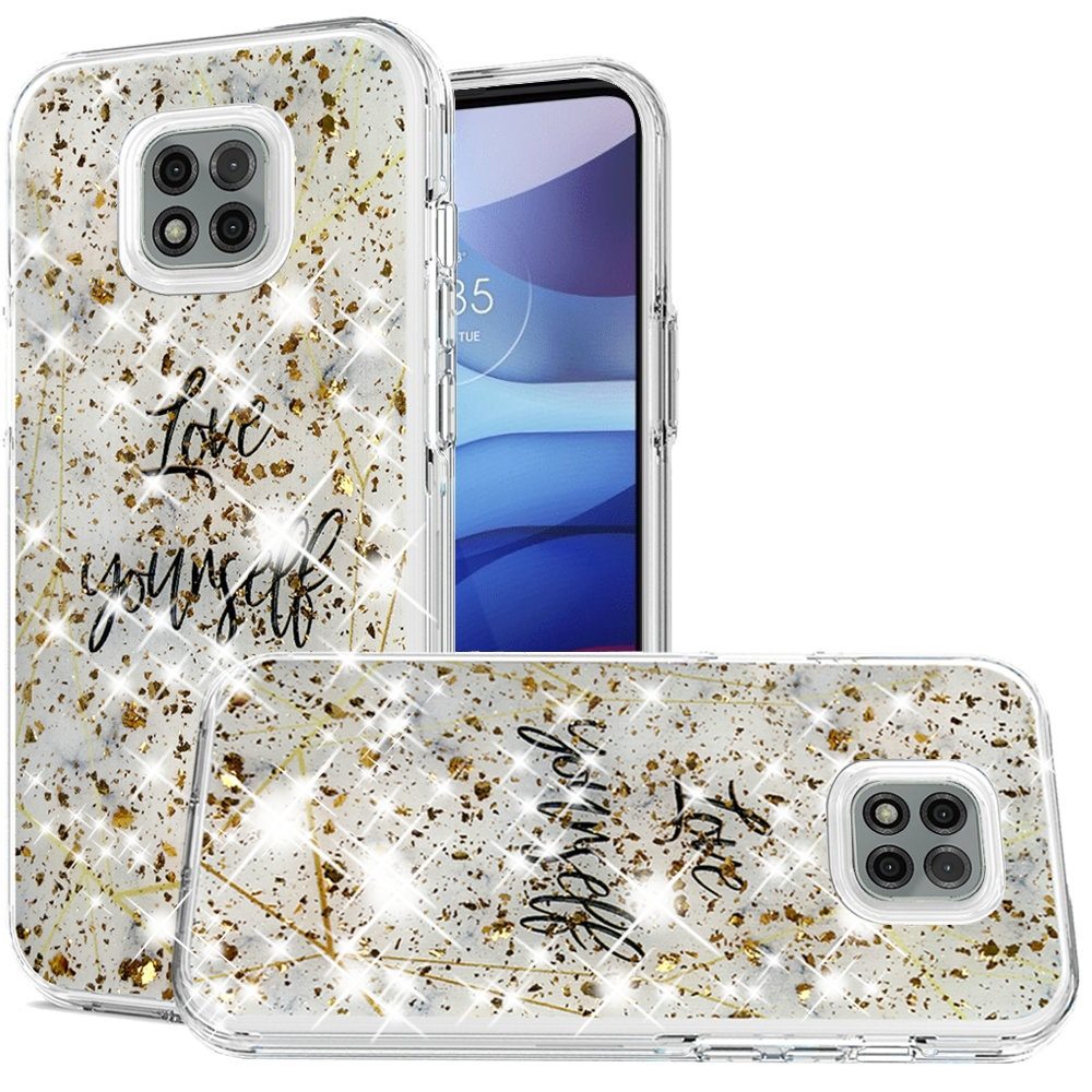 Moto G Power 2021 Magnificent Epoxy Glitter Design Hybrid Case Cover - Love Yourself (1102895)
