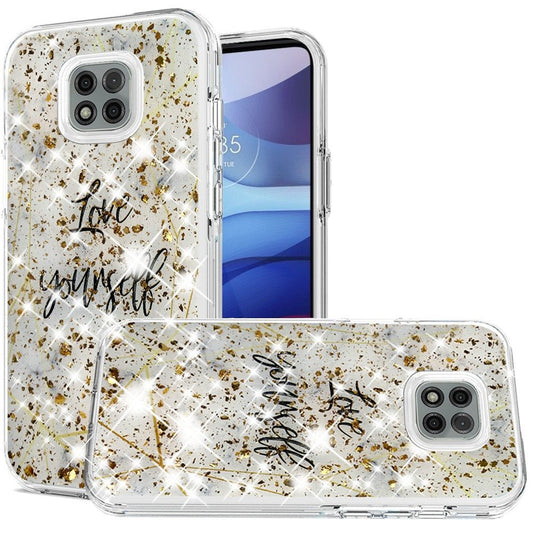 Moto G Power 2021 Magnificent Epoxy Glitter Design Hybrid Case Cover - Love Yourself (1102895)