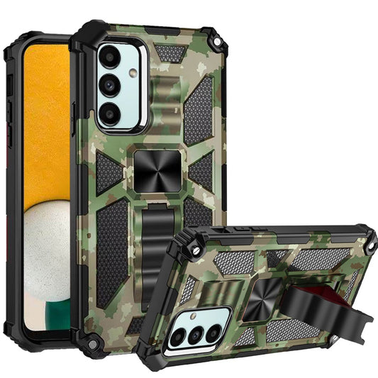 Samsung Galaxy A13 5G Machine Design Magnetic Kickstand Case Cover - Camo Green (1103206)