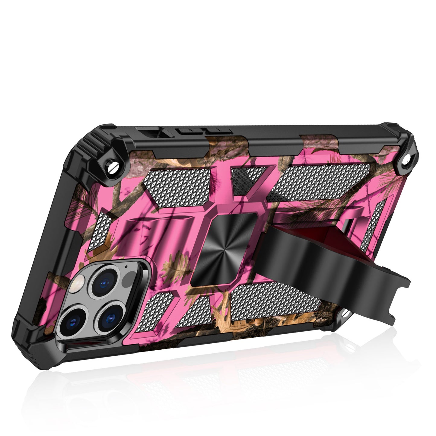 Apple iPhone SE2 (2020) 8/7 Machine Design Magnetic Kickstand Case Cover - Camo Pink (1103011)