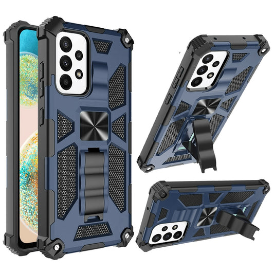Samsung A23 5G Machine Magnetic Kickstand Case Cover - Dark Blue (1105090)